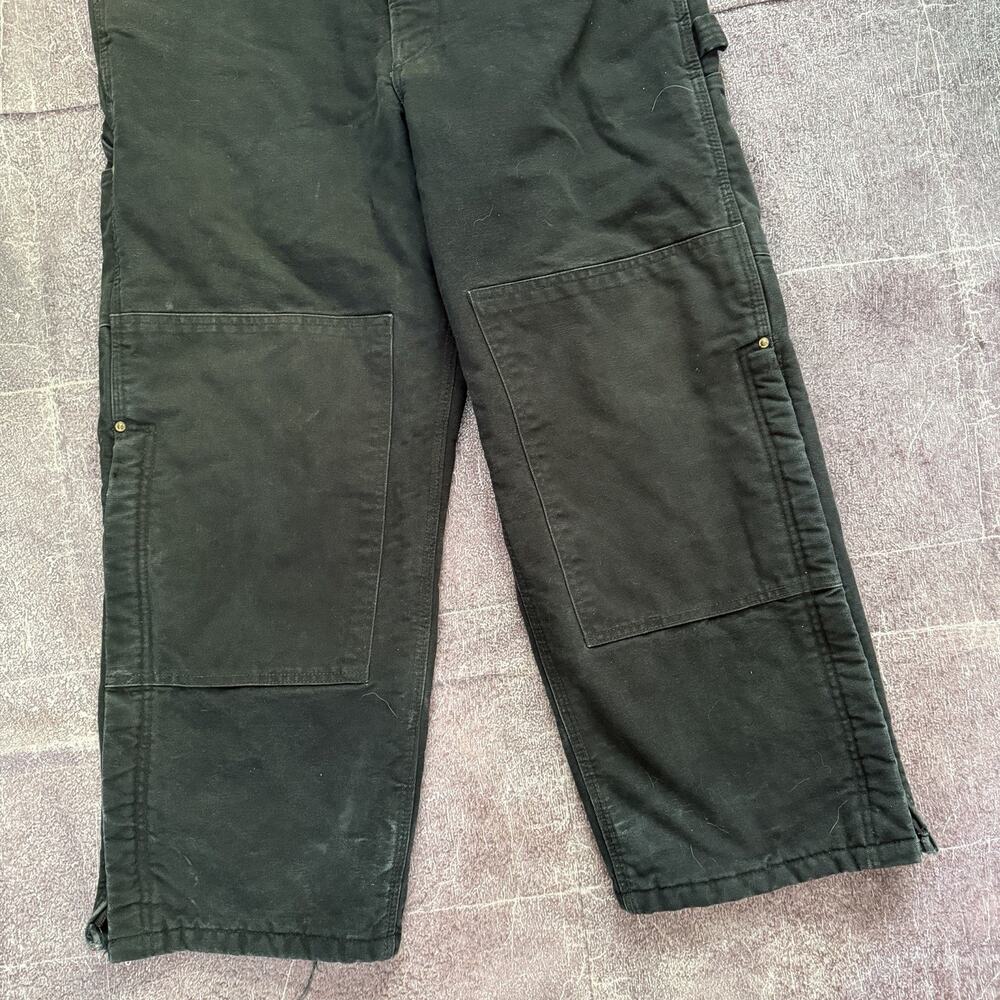 Men's Vintage Carhartt USA Black Double Knee Front Duck Bib Overalls Sz 36 X 28 - Picture 2 of 6